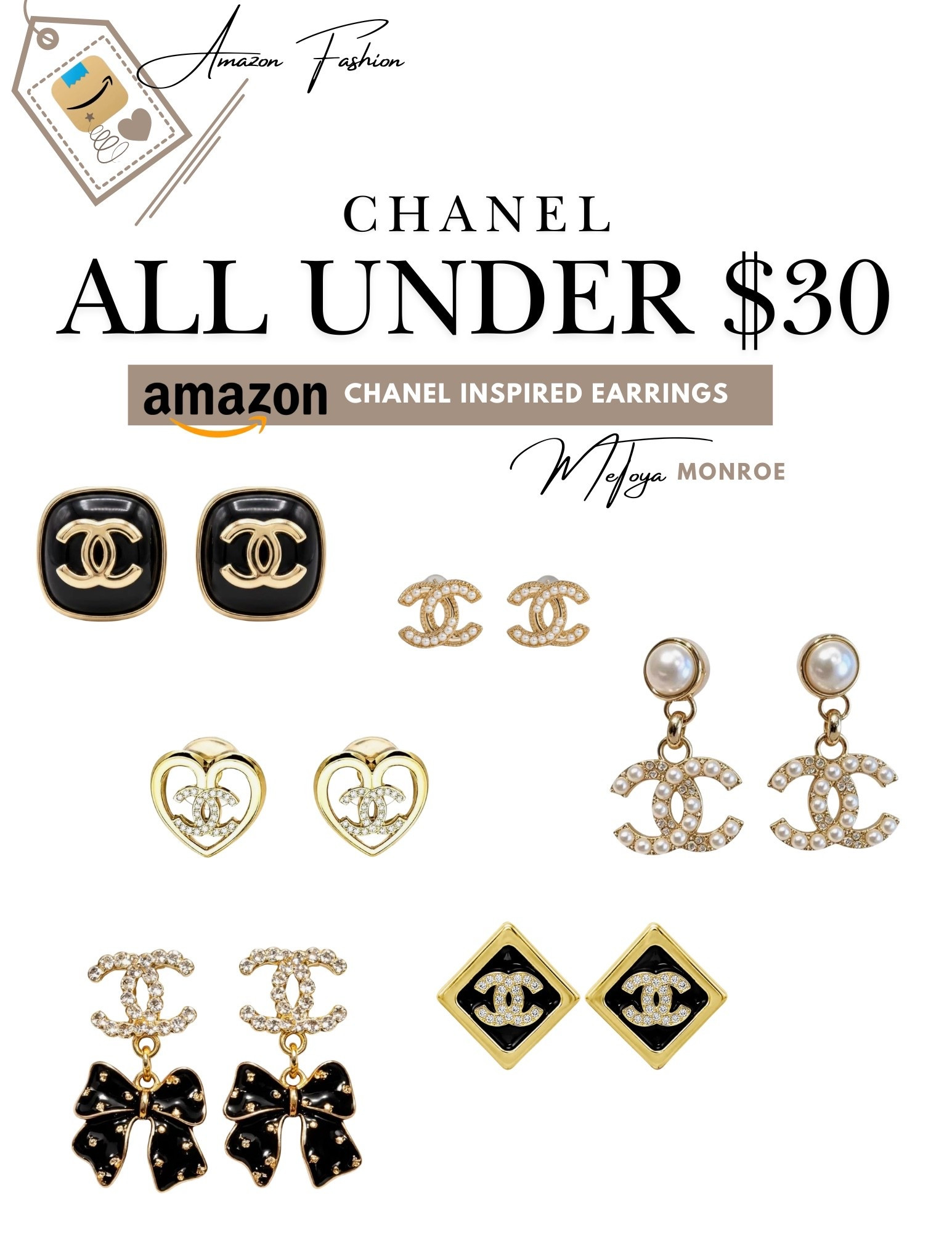 Sharing some recent Chanel Inspired Earrings I found on Amazon! All under $30!