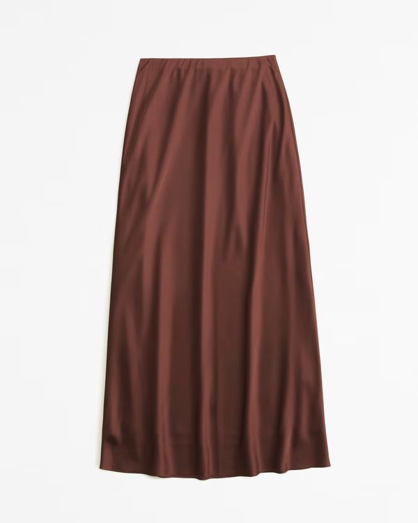Women's Satin Midi Skirt | Women's Bottoms | Abercrombie.com | Abercrombie & Fitch (US)