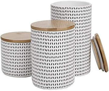 Mind Reader Small, Medium, Large Ceramic Lids, 3 pc Round Canister Sets, Food Storage Jar Contain... | Amazon (US)