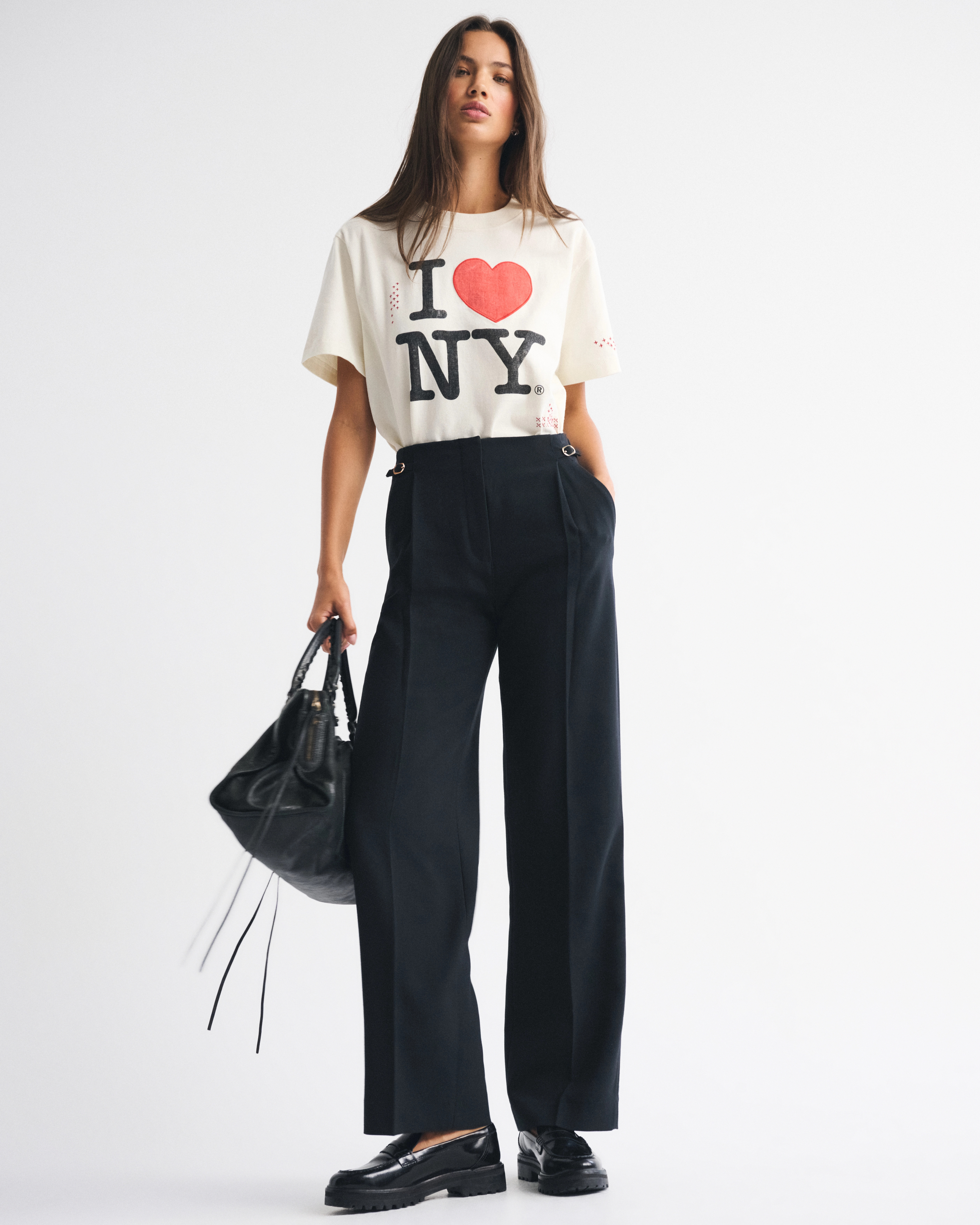 A&F Sloane Tailored Hardware Wide Leg Pant | Abercrombie & Fitch (US)
