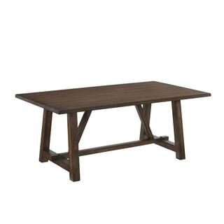 wetiny 72 in. Rectangle Brown Oak MDF with Wood Frame (Seats-4) 86873030 - The Home Depot | The Home Depot