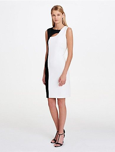 colorblock cut-out sheath dress | Calvin Klein