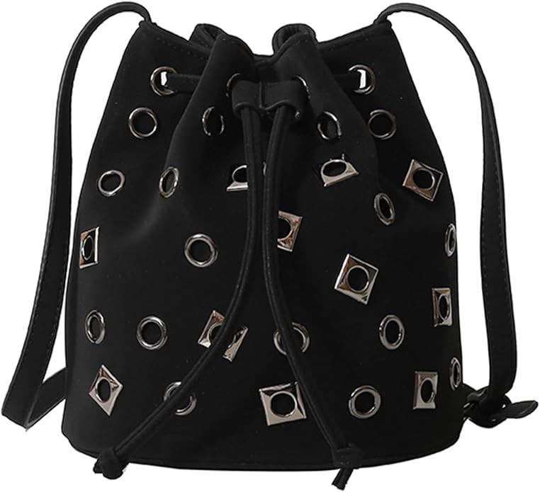Bucket Bags for Women, Studded Purse Mini Leather Hobo Bag Y2K Trendy Studded Crossbody Bucket Ha... | Amazon (US)