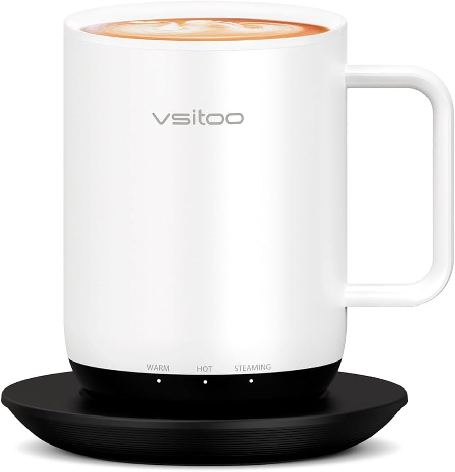 Vsitoo S3 Plus 14oz Heated Coffee Mug - Temperature Control Smart Mug with Mug Warmer, Auto-Sensi... | Amazon (US)