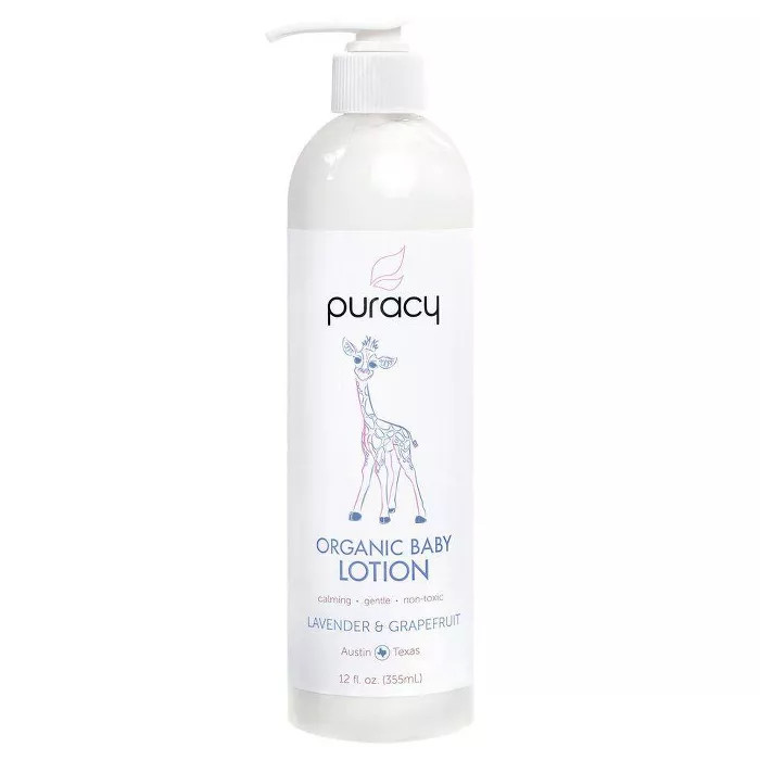 Puracy Organic Baby Lotion, Natural Calming Moisturizer, Lavender & Grapefruit - 12oz | Target