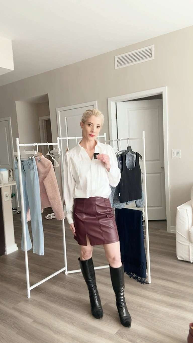 Effortless, elegant, chic, and affordable!? How to style a leather skirt w a silk blouse all under $100. Layering tips and style tips for women. Seasonal fall winter outfits styled  

#LTKStyleTip #LTKFindsUnder100 #LTKSeasonal