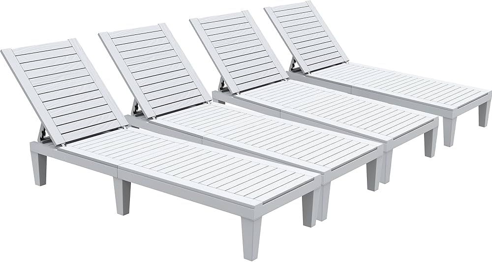 YITAHOME Outdoor Chaise Lounge Chairs Set of 4 with Adjustable Backrest, Sturdy Loungers for Pati... | Amazon (US)