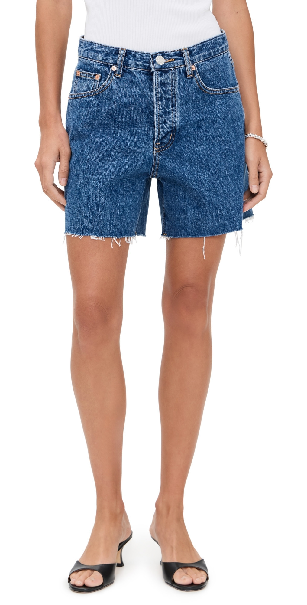 PARKE Long Baggy Shorts Medium Wash 31 | Shopbop