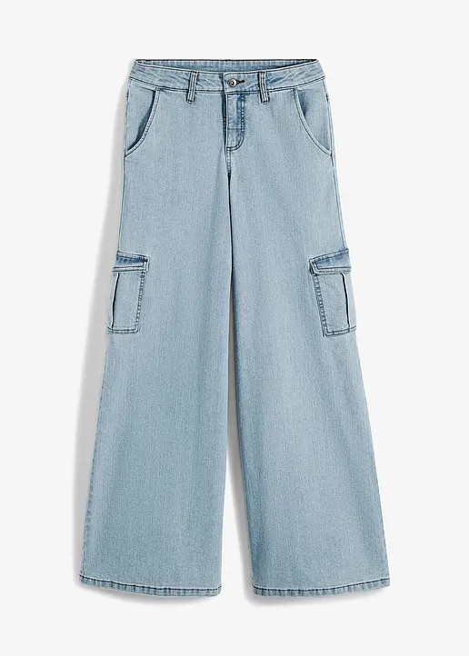 Cargo Jeans Mid Waist, weit | Bonprix DE