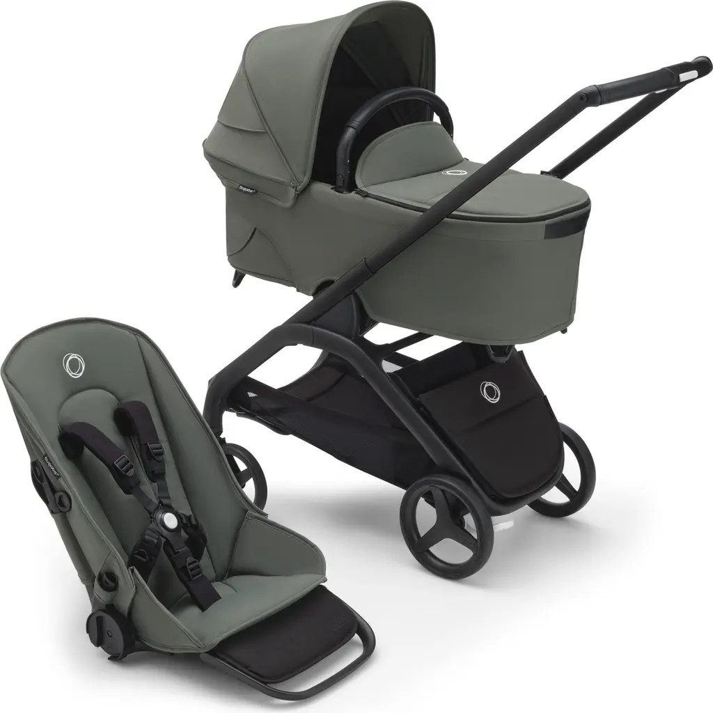 Bugaboo Dragonfly Stroller & Bassinet Set in Black/Green/Green at Nordstrom | Nordstrom