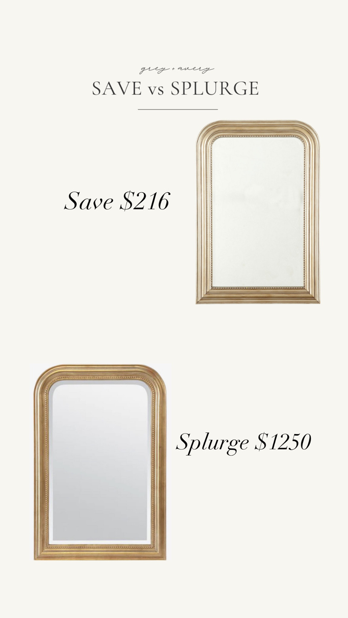 Save vs splurge - gold wall mirror. Save mirror is currently on sale!

#LTKhome