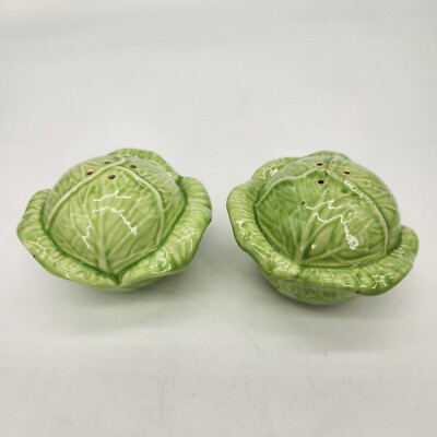 Vintage Pair of  Lettuce or Cabbage Heads Salt Pepper Shaker Set Cork Plugs  | eBay | eBay US