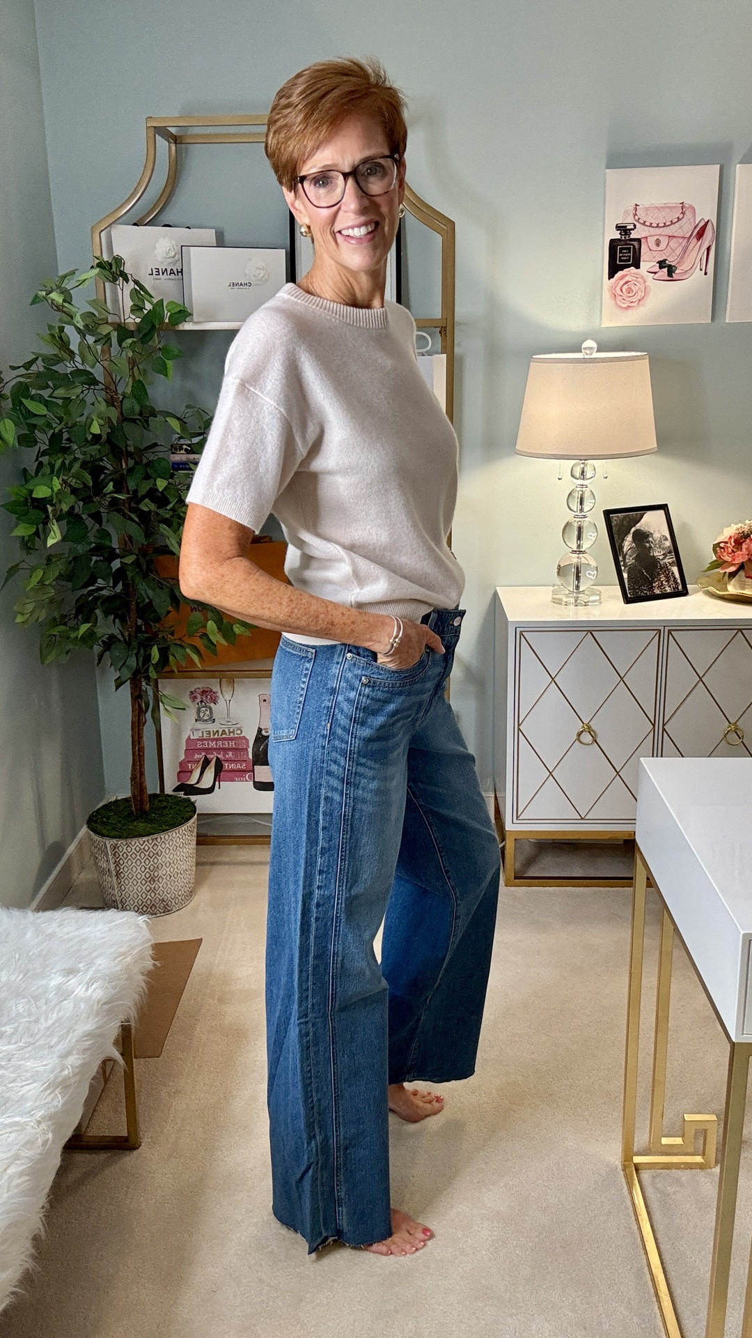 New Denim Try-On

Four new jeans walked into the fitting room. The question is: which ones deserve to walk back out?

Want the links sent to you? Comment SHOP and I’ll DM them!

I tried four different wide-leg denim styles for fall — medium wash, dark wash, relaxed, polished and trouser-inspired — because even when the silhouettes look similar online, they can feel VERY different once they're actually on.

Swipe through all four and tell me which pair you would keep: 1, 2, 3 or 4?

And save this post if you're shopping for new fall jeans. Seeing different washes and wide-leg silhouettes side by side makes it much easier to figure out what your closet actually needs.

#TallStyle #FallDenim #StyleOver40 #WomenOver50Style

#LTKootd #LTKOver40 #LTKTall