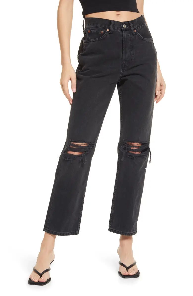 Ripped Straight Leg Dad Jeans | Nordstrom