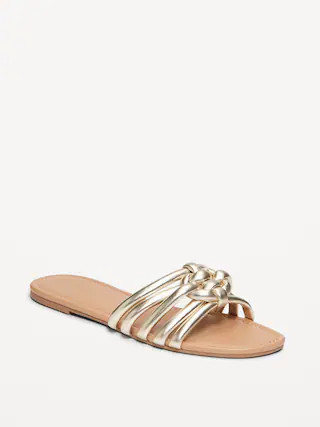Knotted Puff Slide Sandals | Old Navy (US)