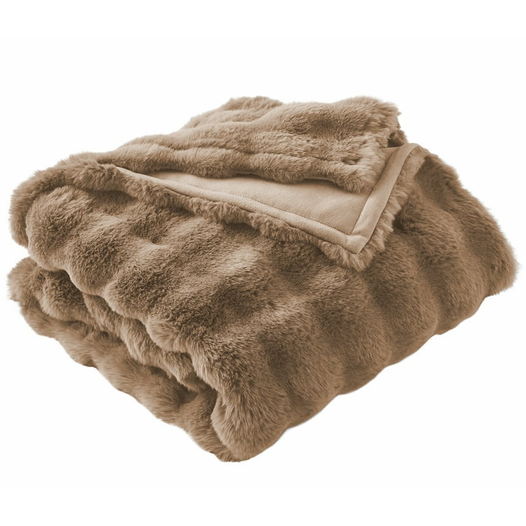 Better Homes & Gardens Brown Texture Faux Fur Throw, 50" x 72", Adult/Teen | Walmart (US)