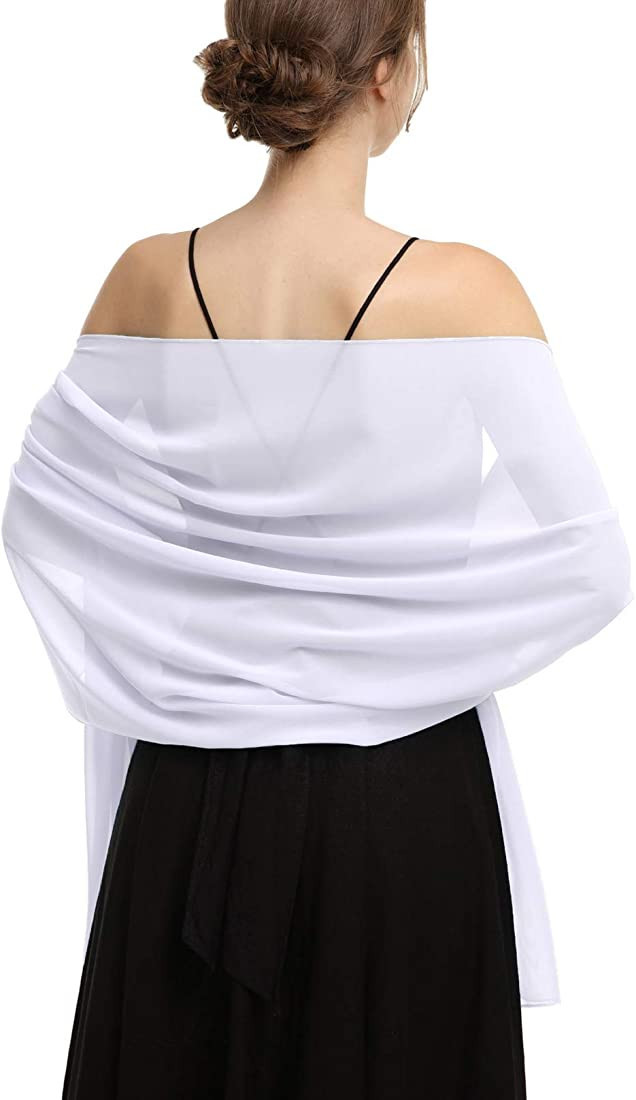 Baoqiya Chiffon Shawls Scarves Wraps for Bridal Wedding Party Evening Dress and Special Occasion ... | Amazon (US)