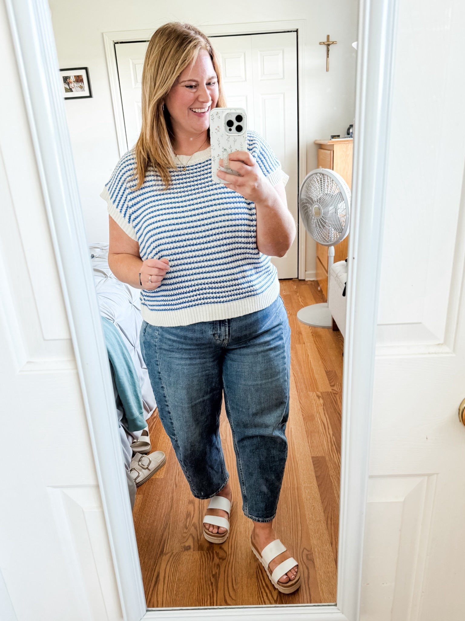 Wearing an XL in my sweater tee and a 14 petite in my barrel jeans 

Friday teacher outfit 

#LTKMidsize #LTKFindsUnder50 #LTKSeasonal