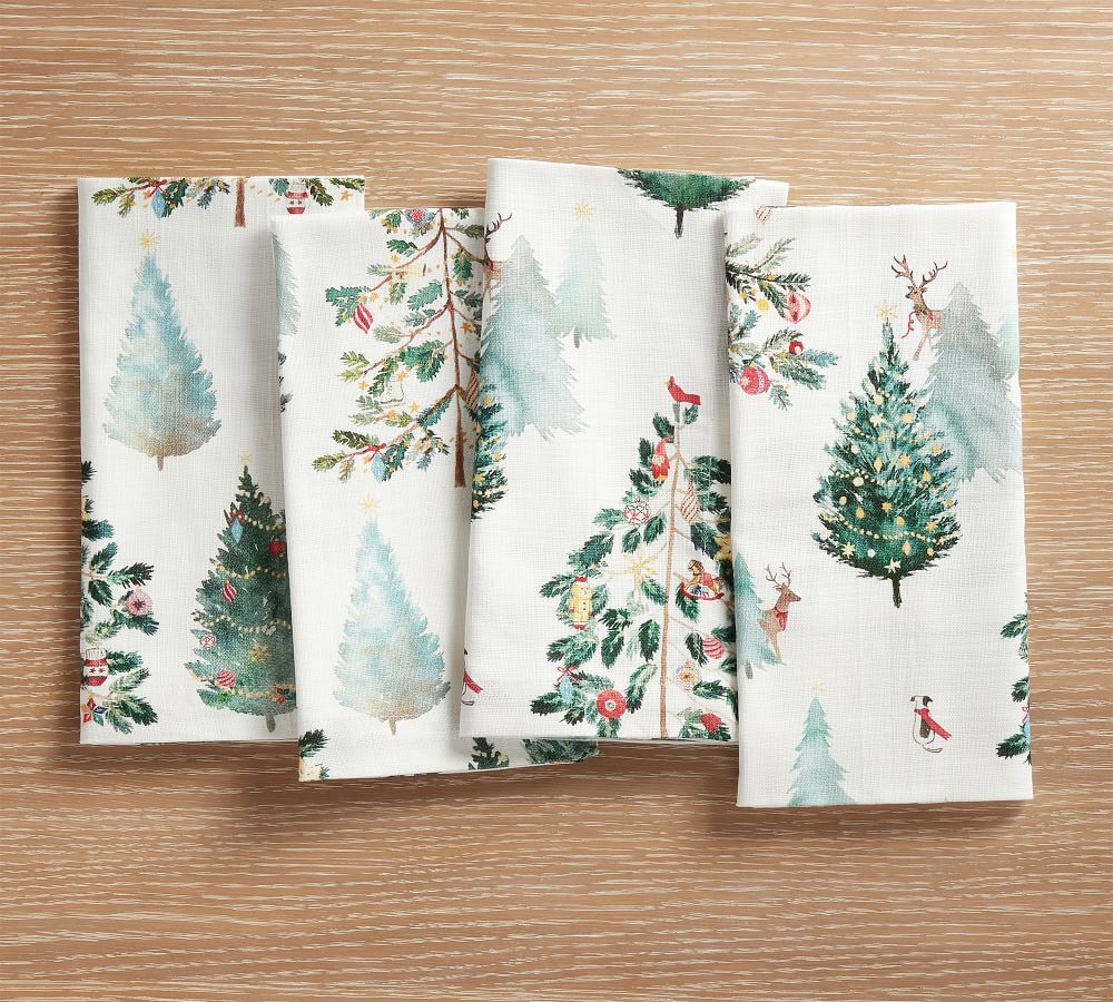 Christmas in the Country Cotton Napkins, Set of 4 | Pottery Barn (US)