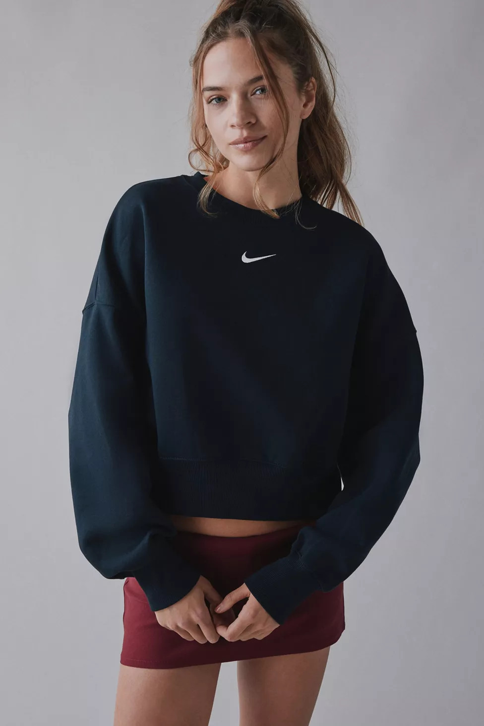 Nike Phoenix Fleece Over-Oversized Crew Neck Pullover Sweatshirt | Urban Outfitters (US and RoW)