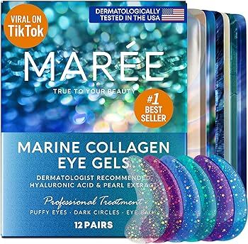 MAREE Eye Gels - Under Eye Gels for Puffy Eyes and Dark Circles with Natural Marine Collagen & Hy... | Amazon (US)