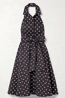 Carolina Herrera Cotton Blend Polka Dot Halter-neck Dress, Size 6 NWT $2490  | eBay | eBay US