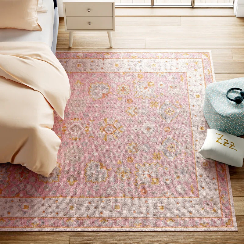 Guerin Oriental Area Rug in Pink | Wayfair North America