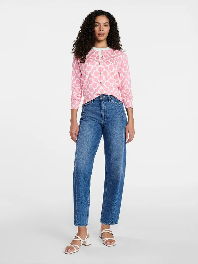 Time and Tru Women's Fine Gauge Cardigan Sweater with Long Sleeves, Lightweight, Sizes XS-XXXL | Walmart (US)