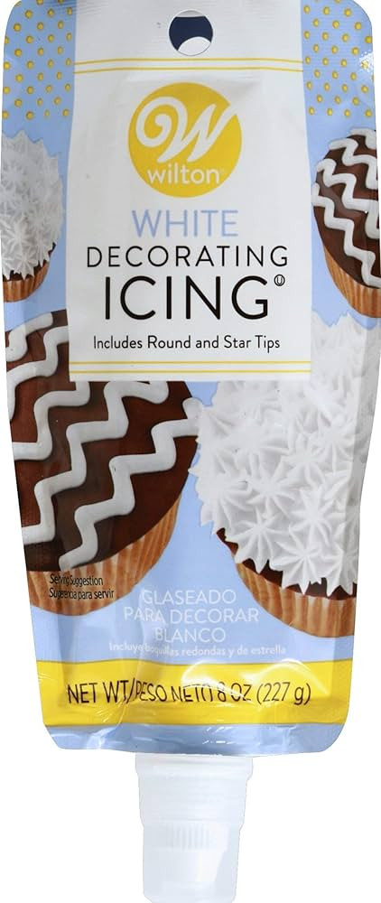Wilton 704-4749 White Decorating Icing 8 Ounce, with Plastic Tips | Amazon (US)