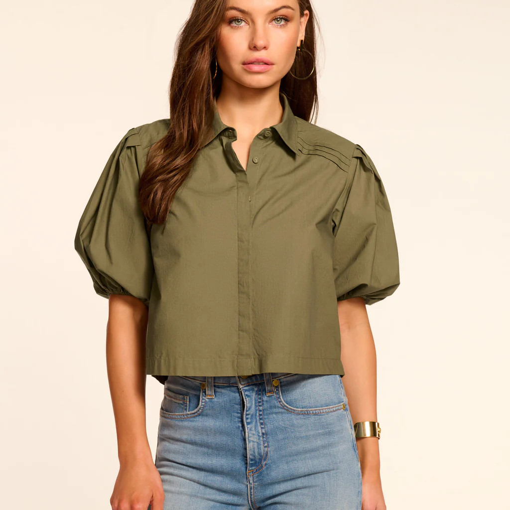 Valeria Cotton Poplin Button Down Top | Ramy Brook