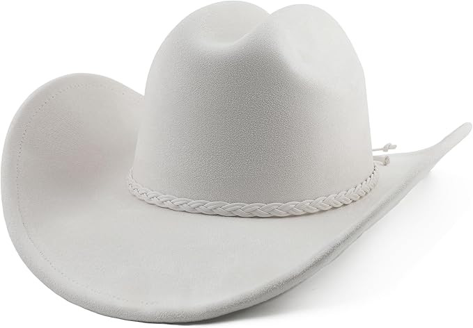 Big Wide Brim Cowboy Hat for Women Men Felt Western Cowgirl Hats | Amazon (US)