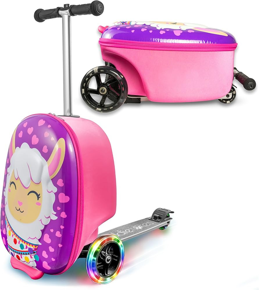 KIDDIETOTES Ride-On Scooter Suitcase for Kids – Hardside Lightweight Carry-On Luggage with Fold... | Amazon (US)