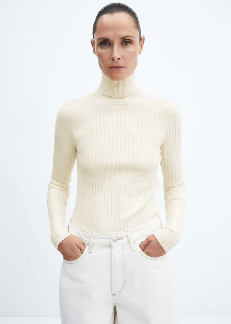 Turtleneck ribbed sweater | MANGO (US)