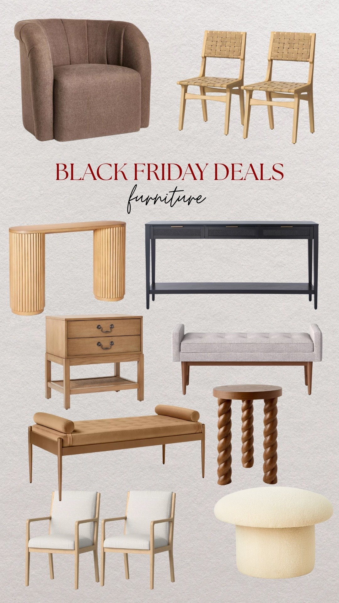 Black Friday furniture deals - console table, bench, nightstands, accent chairs, dining chairs 

#LTKCyberWeek #LTKSaleAlert #LTKHome