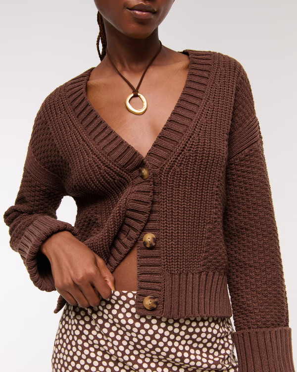 Women's The A&F Cameron Seed Stitch Cardigan | Women's Tops | Abercrombie.com | Abercrombie & Fitch (US)