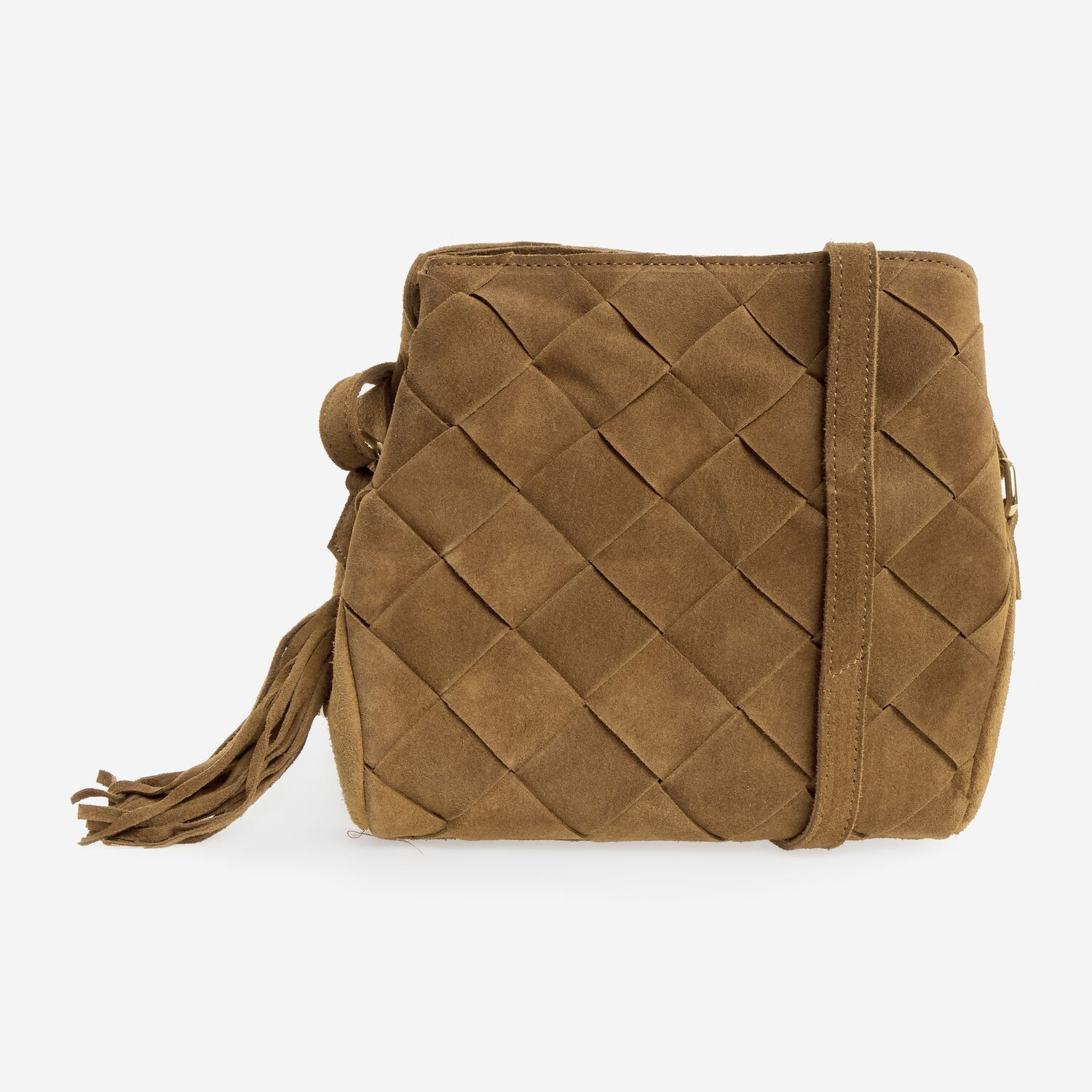 Sand Suede Woven Cross Body Bag | TK Maxx