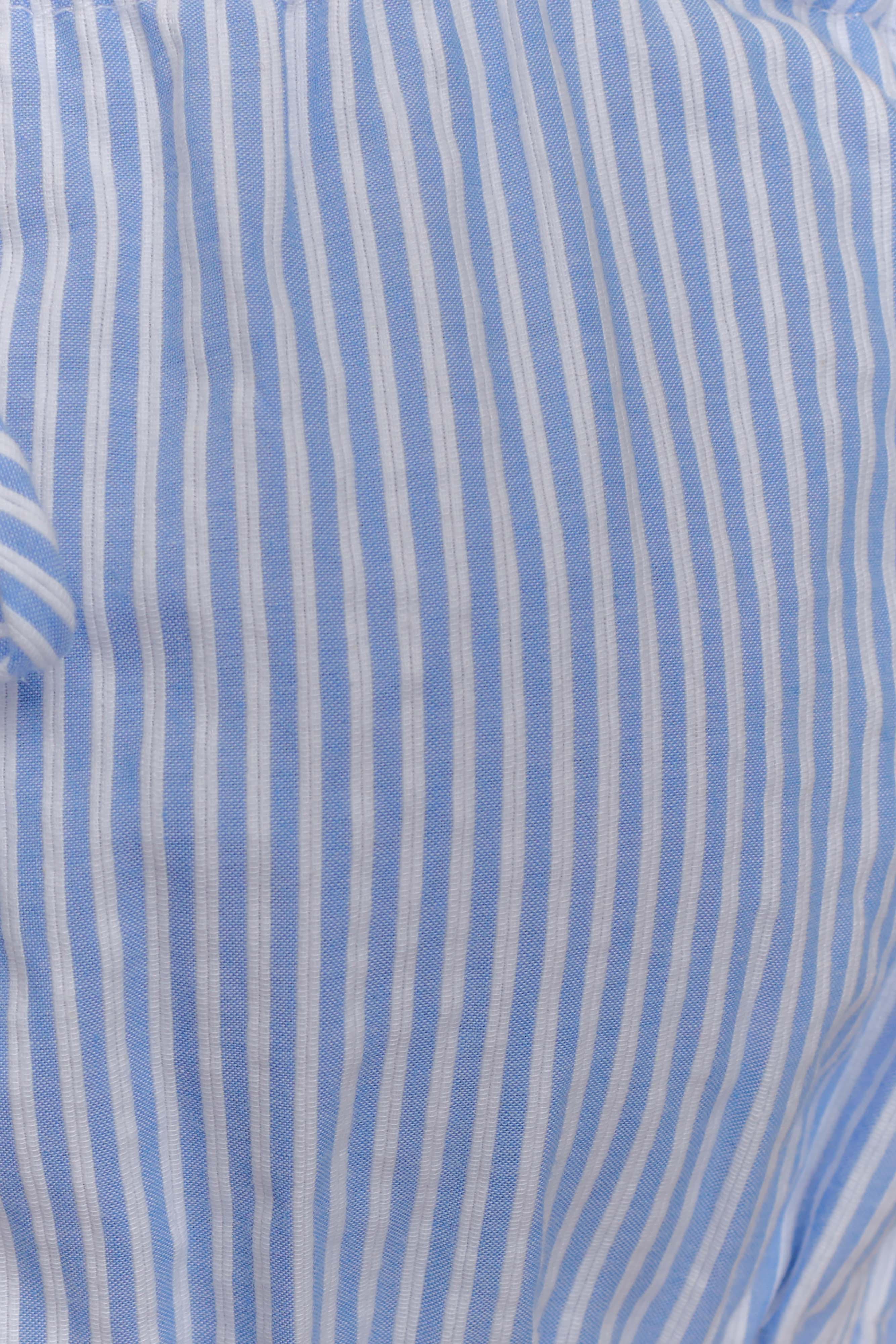 Gretel Sleeveless Crop Top - Blue Pinstripe | MESHKI US