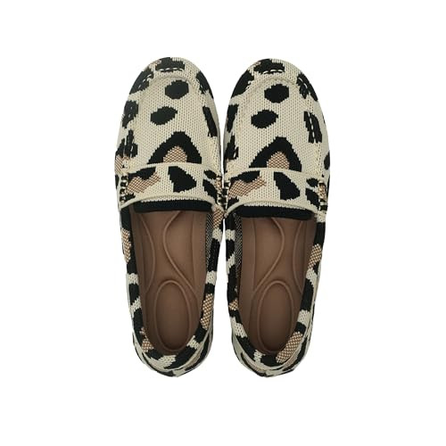 feabtonbd Loafers for Women Comfortable Breathable ShoeCasual Slip On Womens Driving Flats Shoes-Leopard Print-5.5 | Amazon (US)