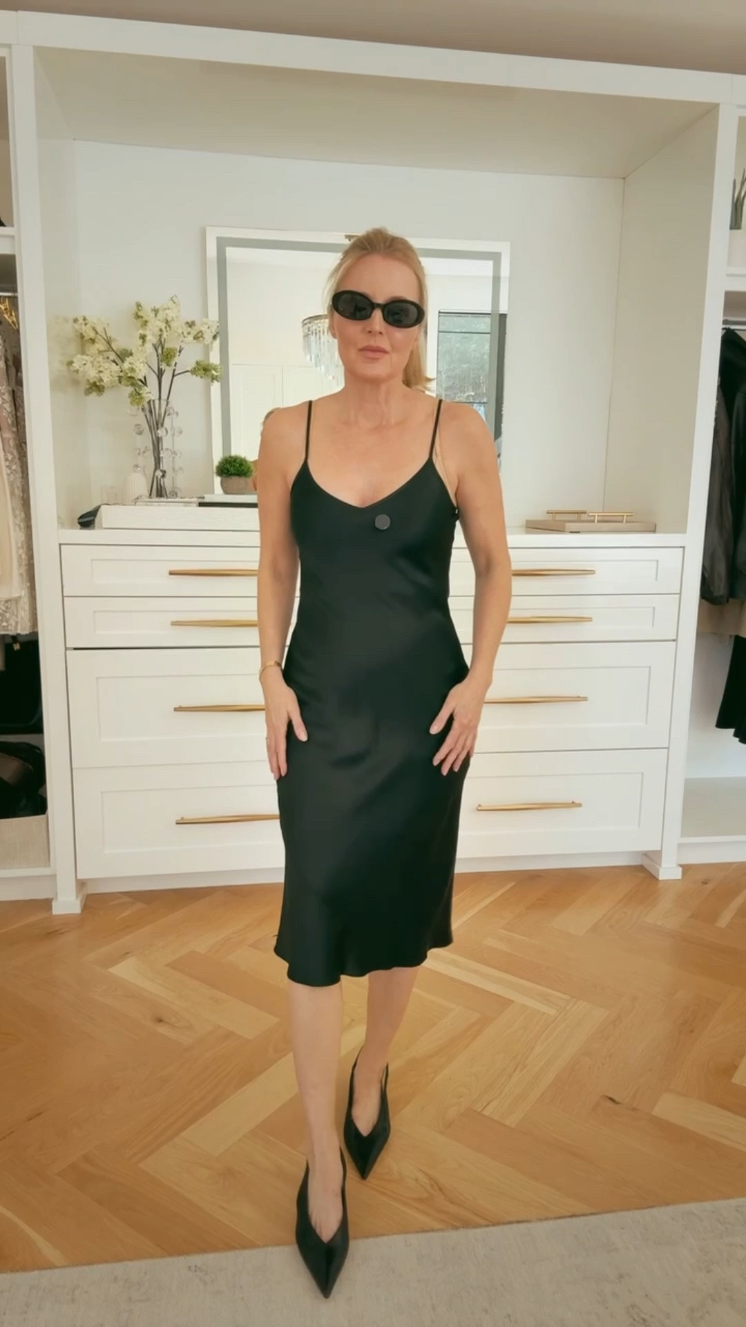 This slip dress is such a great closet staple. It’s made of silk, so it’s much more breathable than a satin slip dress. It’s under $90 AND it’s washable too—no dry cleaning necessary! I’m wearing size xs. 

#LTKSeasonal #LTKOver40