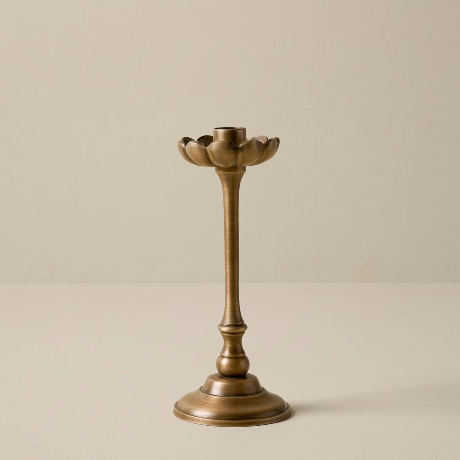 Anna Antique Brass Taper Holder | Magnolia
