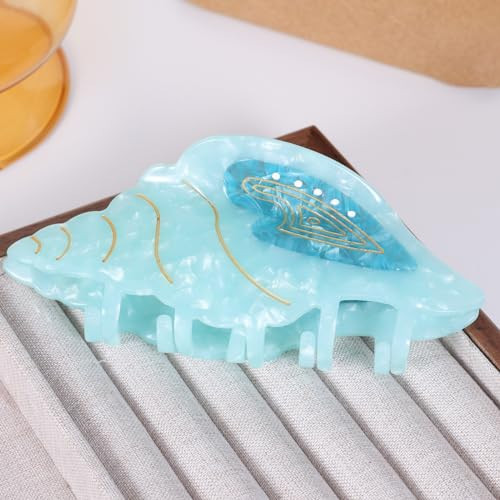 Women Girls Sea Animal Hair Claw Clips, 4.7" Cute Spiral Conch Hair Clamps, Unique Hair Clips, Ponytail Hair Claws Gift for Birthday Shower Christmas Wedding Bridesmaid, Back to School Outfits | Amazon (US)