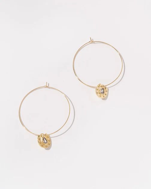 Horseshoe Charm Hoops - Gold | VICI Collection