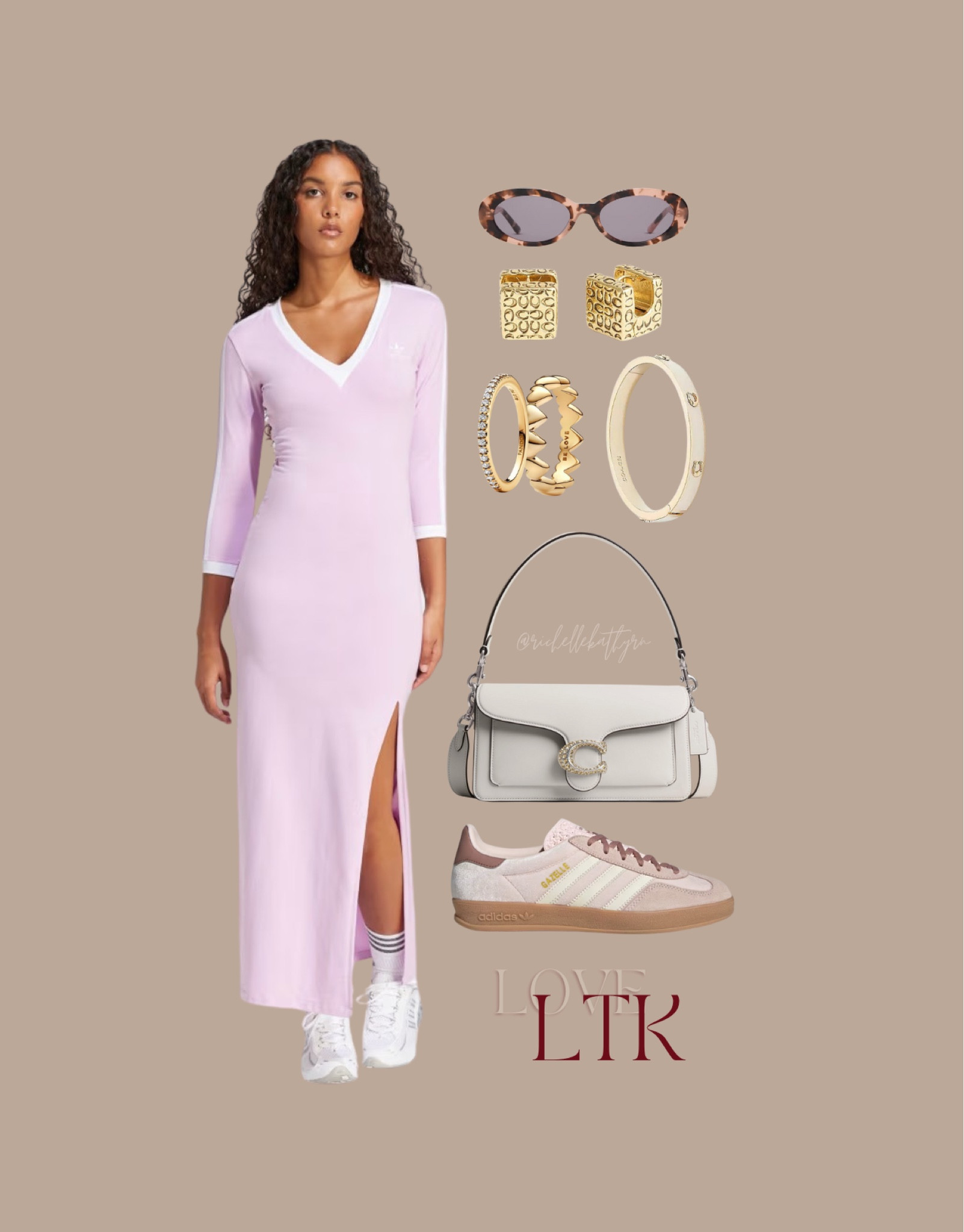 What would Sporty Spice wear for her date night? I imagine a Gen Z babe who’s still a bit girly, loves pink and sneakers, would probably wear something like this.

This Tabby from Clark Peeple’s Coach x The Drop collab, will forever be my favorite. The blinged out C clasp adds a little “consider if you can afford me” to the look. I decided to pair it with all Coach accessories as well, thing in the gold from the bag. Of course I love to throw in a pair of tortoise sunglasses to any outfit that may need a print. What other bracelets or rings could I stack here?

#LTKItBag #LTKStyleTip #LTKFindsUnder100