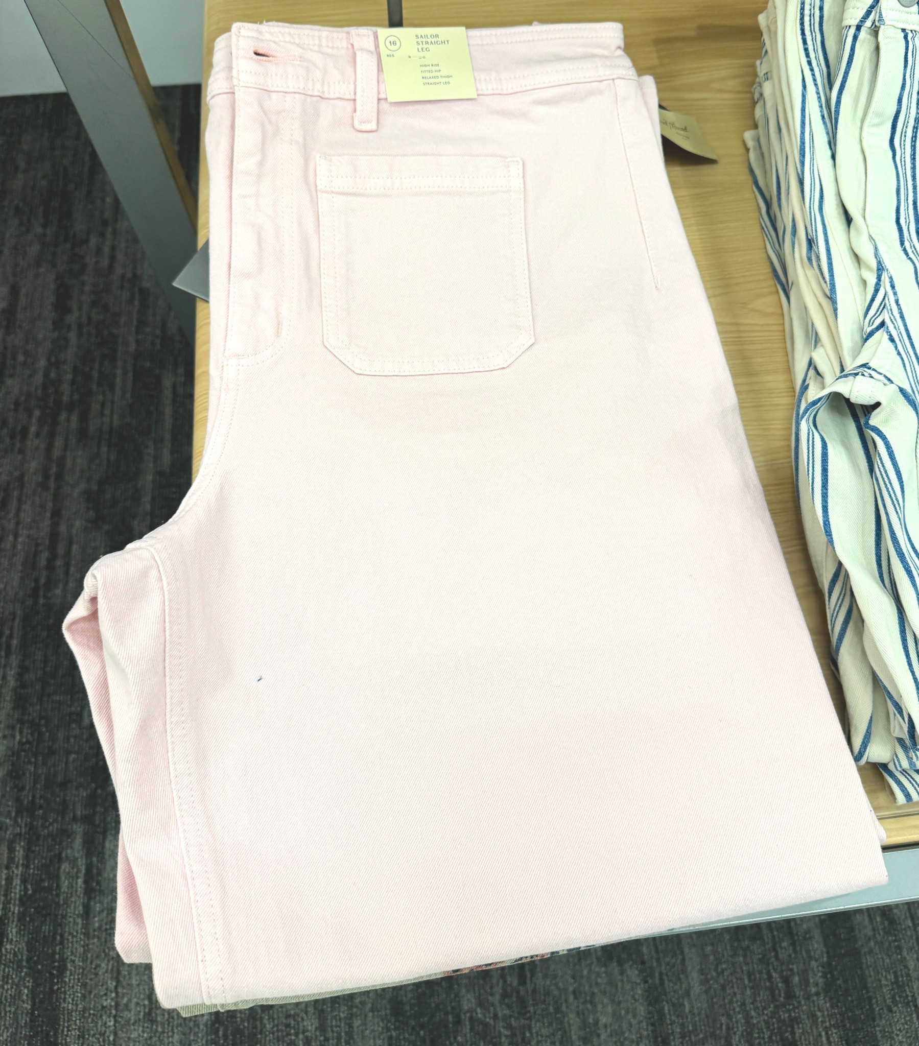 Cute pale pink patch pocket sailor jeans for women. Great price too! 

#LTKOver40