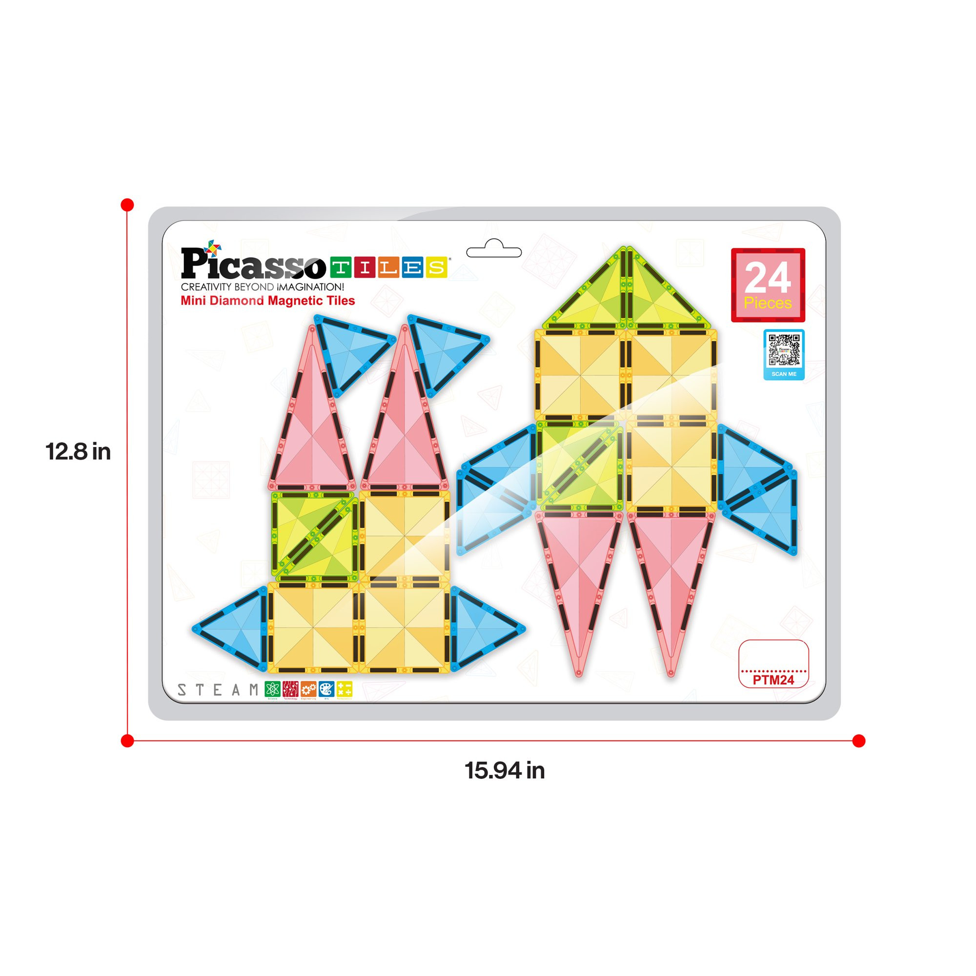 PICASSO-TILES Magnetic Tiles Travel Size Construction STEM Building Blocks Toy for Kids | Walmart (US)