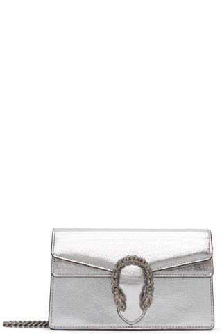 Silver Super Mini Dionysus Shoulder Bag | SSENSE