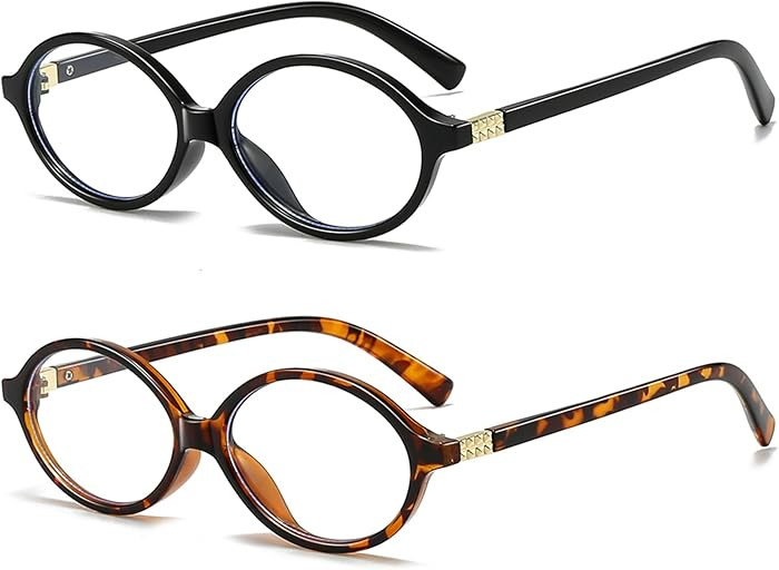 Oval Retro Blue Light Blocking Glasses for Women Men Vintage Fashion 90s Small Face Computer Scre... | Amazon (US)