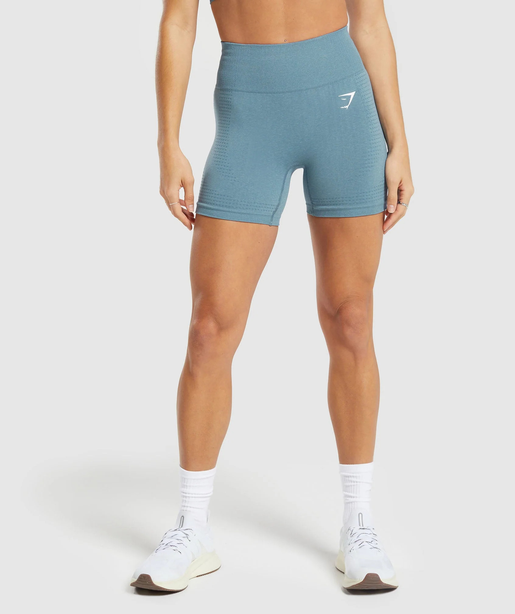 Gymshark Vital Seamless 2.0 Shorts - Faded Blue Marl | Gymshark US