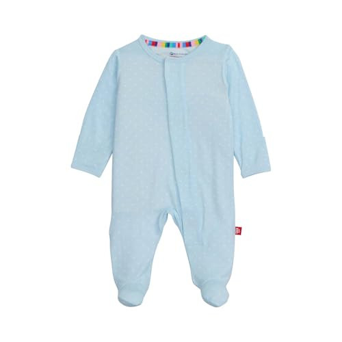 Magnetic Me Boys Modal Magnetic Baby Footie Pajamas | Silky Soft Modal Fabric | Pin Dot Blue | 6-9 Months | Amazon (US)