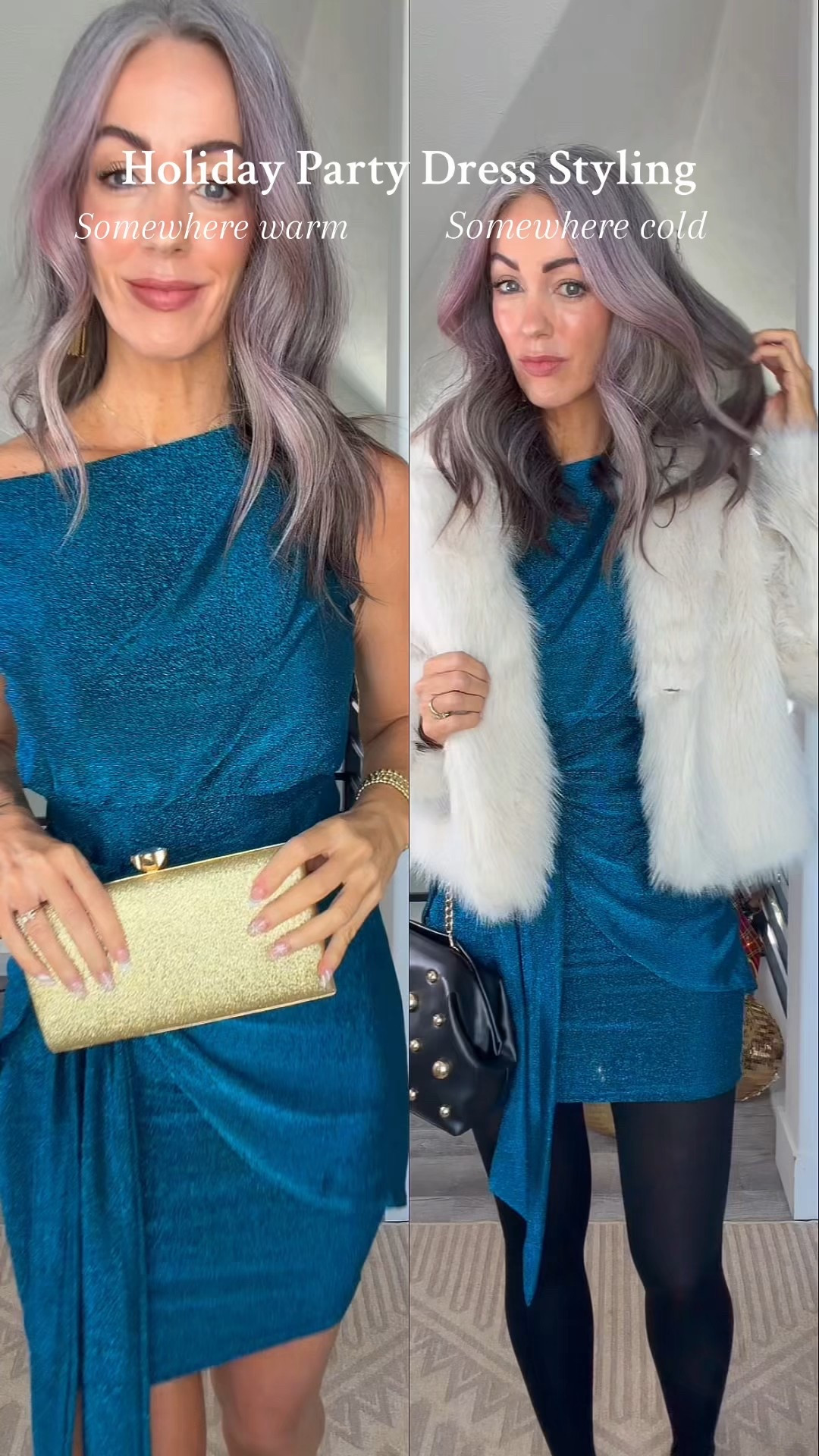 Holiday party dress styled for warm and cold weather! Dress is a size S

#LTKOver40 #LTKHoliday 

#LTKGiftGuide #LTKgrwm #LTKHoliday